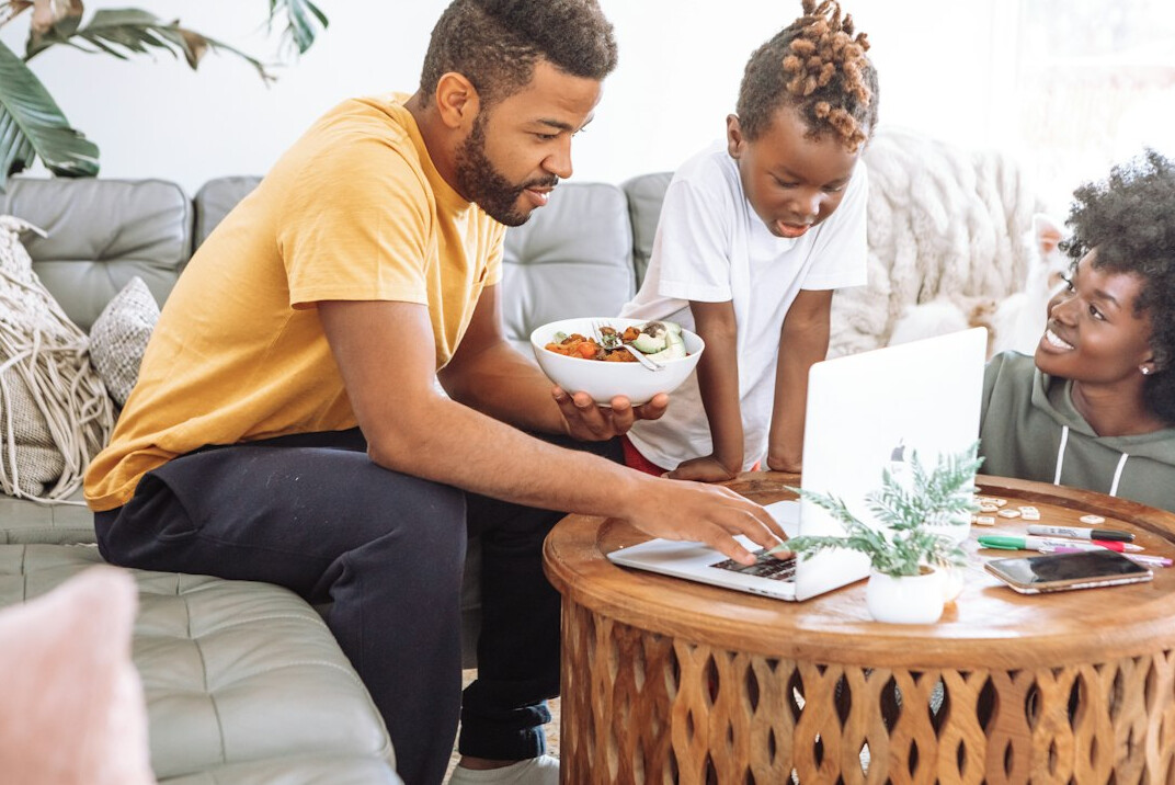 family discussing budget