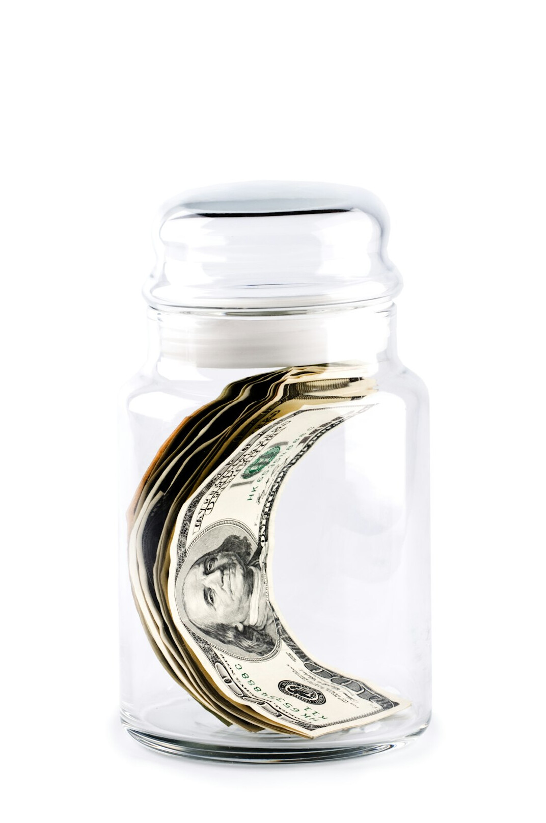 savings jar with coins